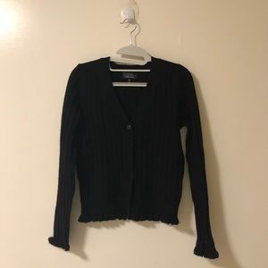 Other Stories Black Ribbed Sweater/Cardigan
